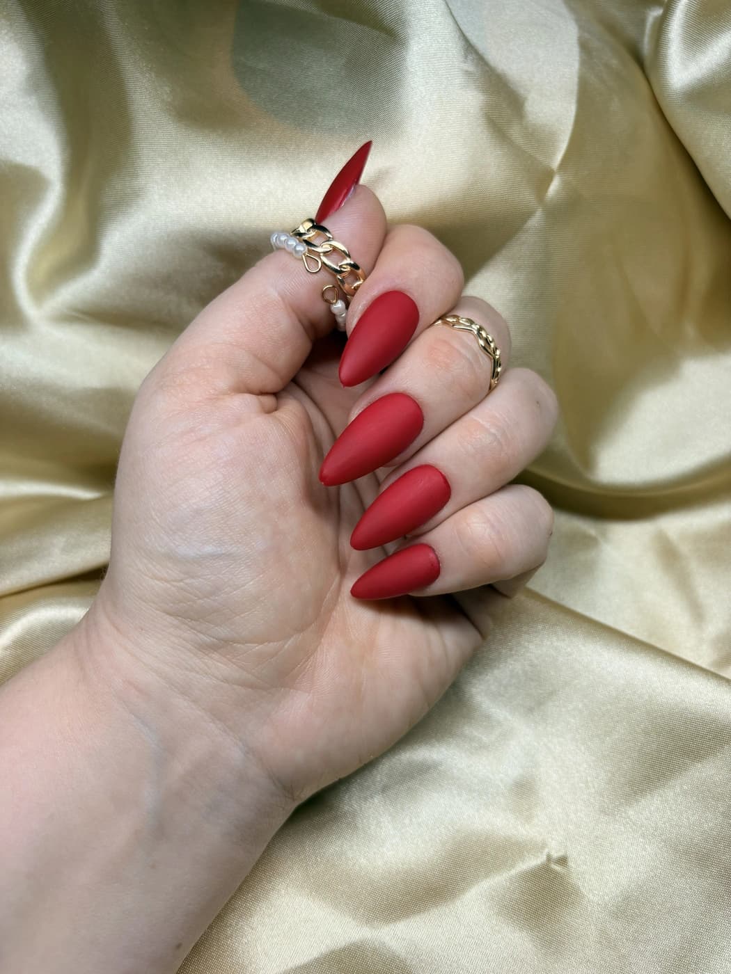 Einfarbige Press-On Nails Matt – Rot