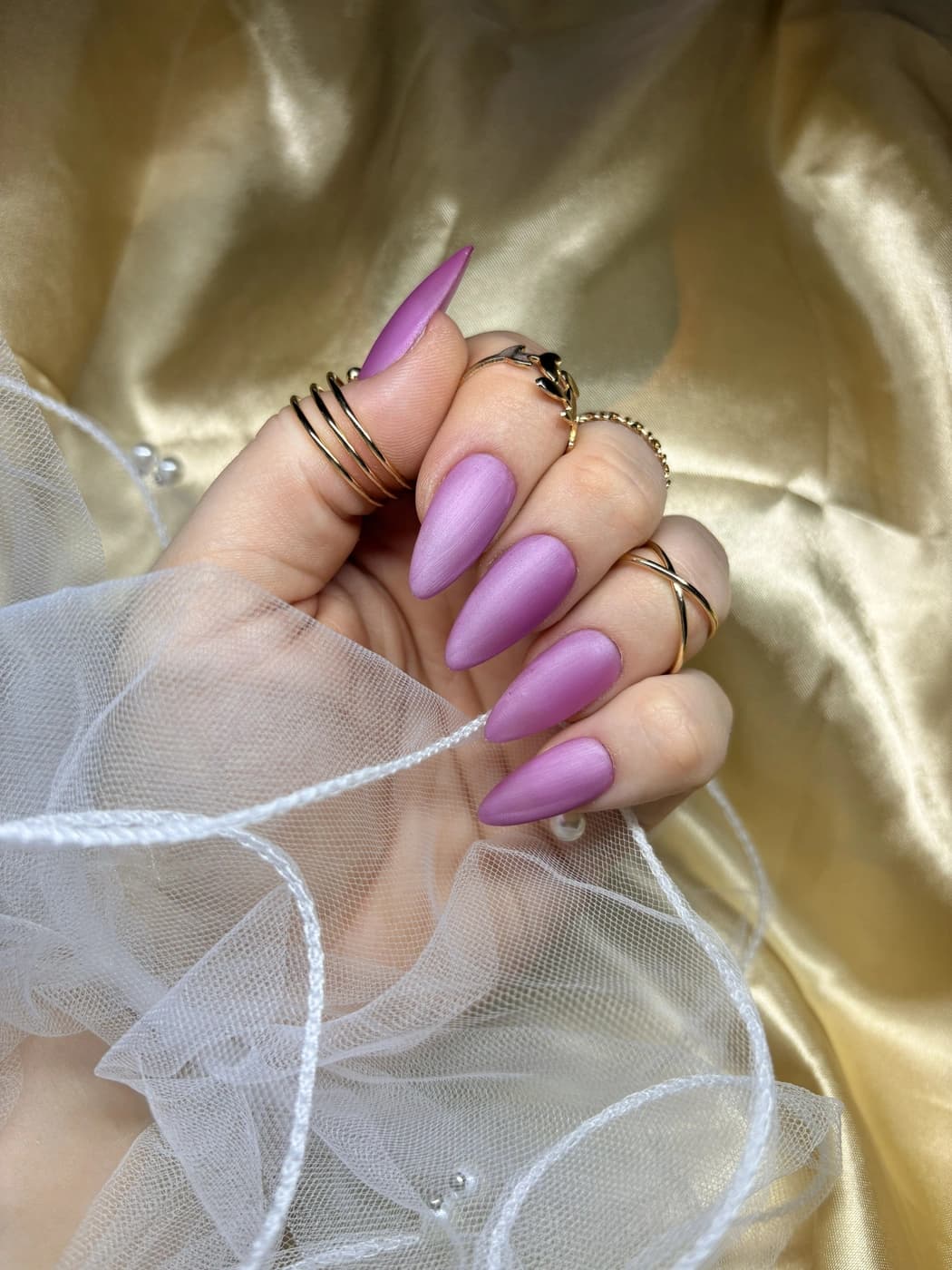 Cat Eye Press-On Nails Matt – Roségold