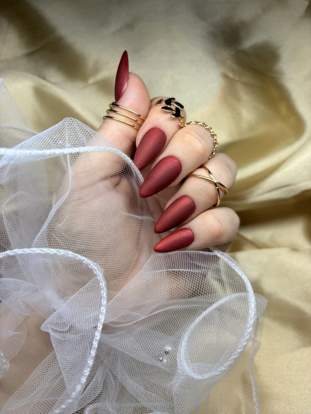 Cat Eye Press-On Nails Matt – Rot