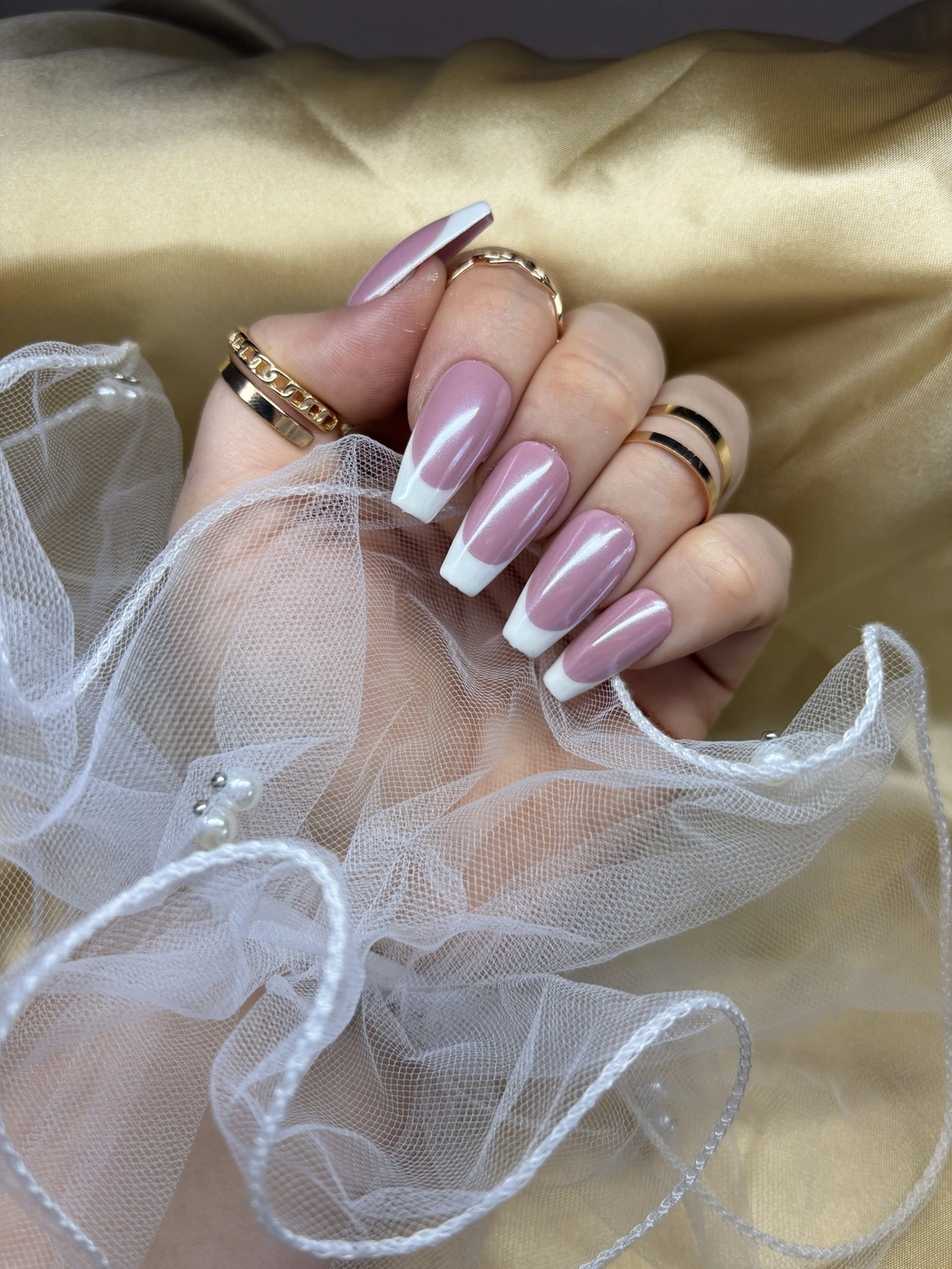 French Chrome Press-On Nails